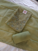 Soft organza unstitched salwar set / US1275