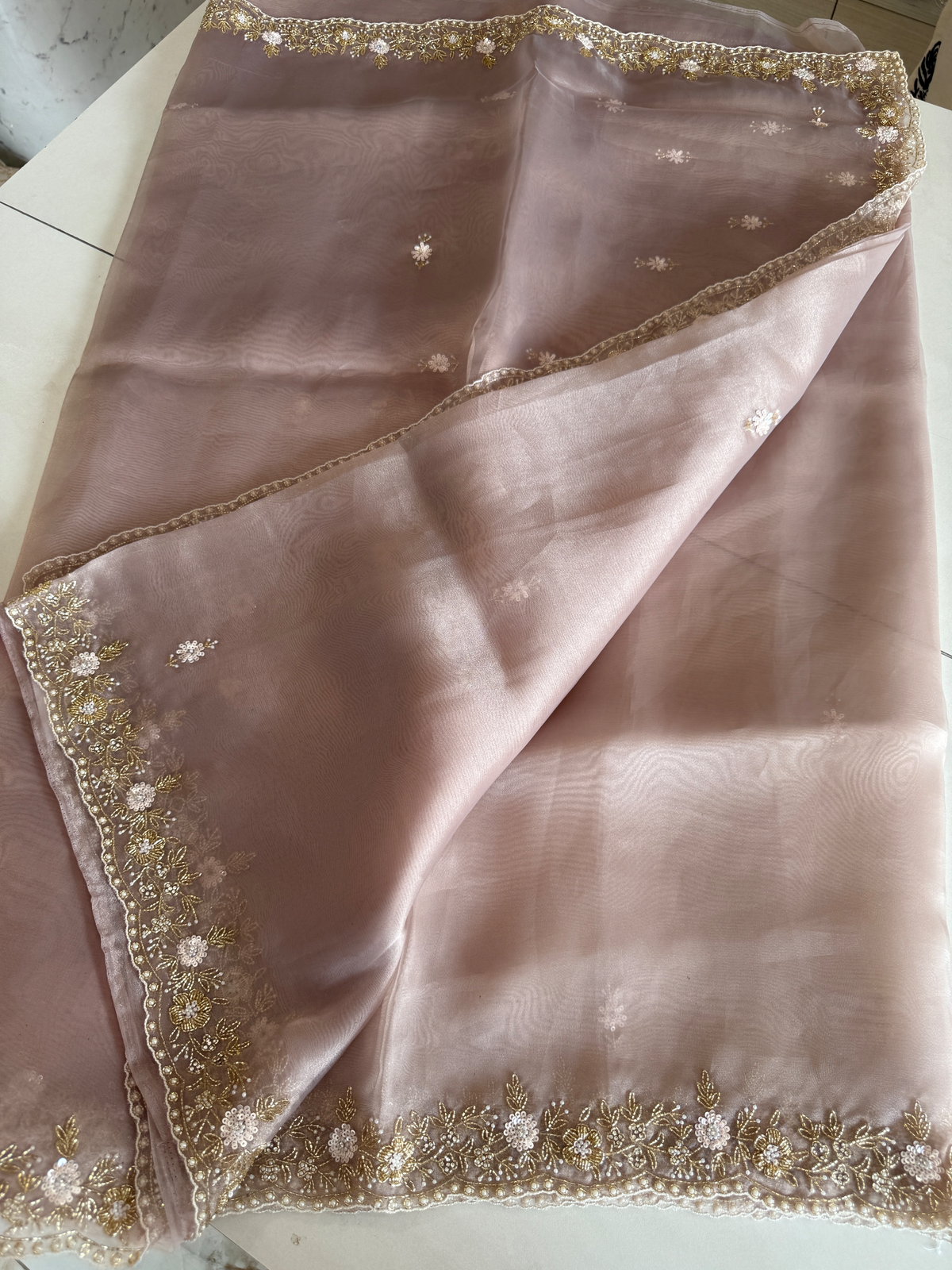 Glass organza party wear saree/ SA850