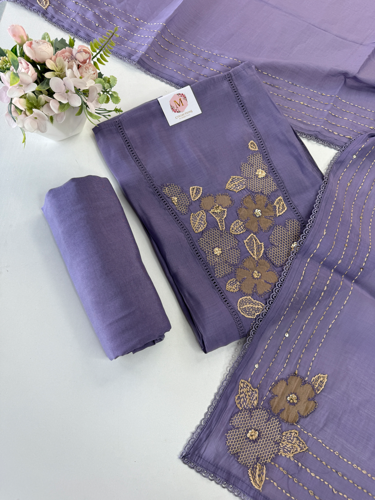 Soft Chanderi unstitched salwar set / NC162