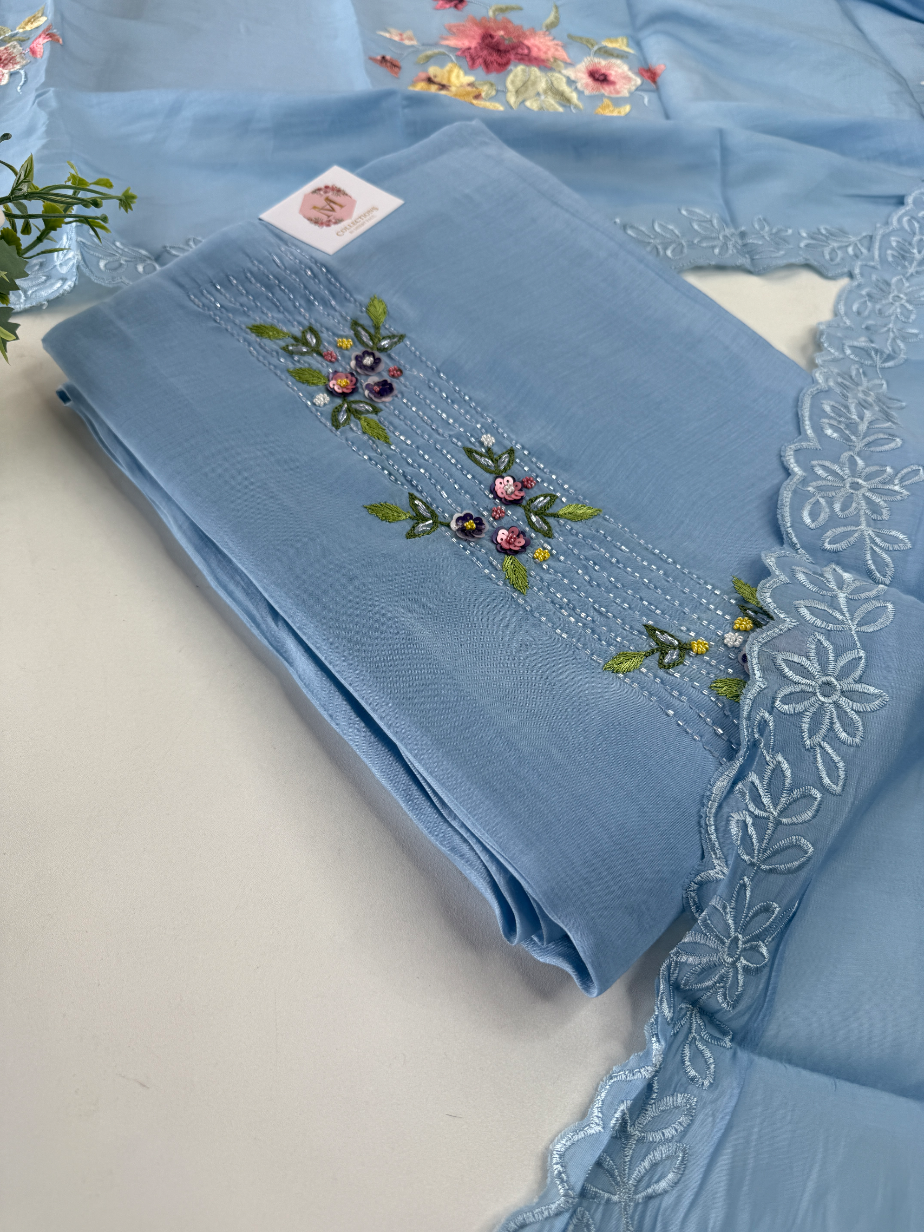 Soft Chanderi unstitched salwar set / NC166
