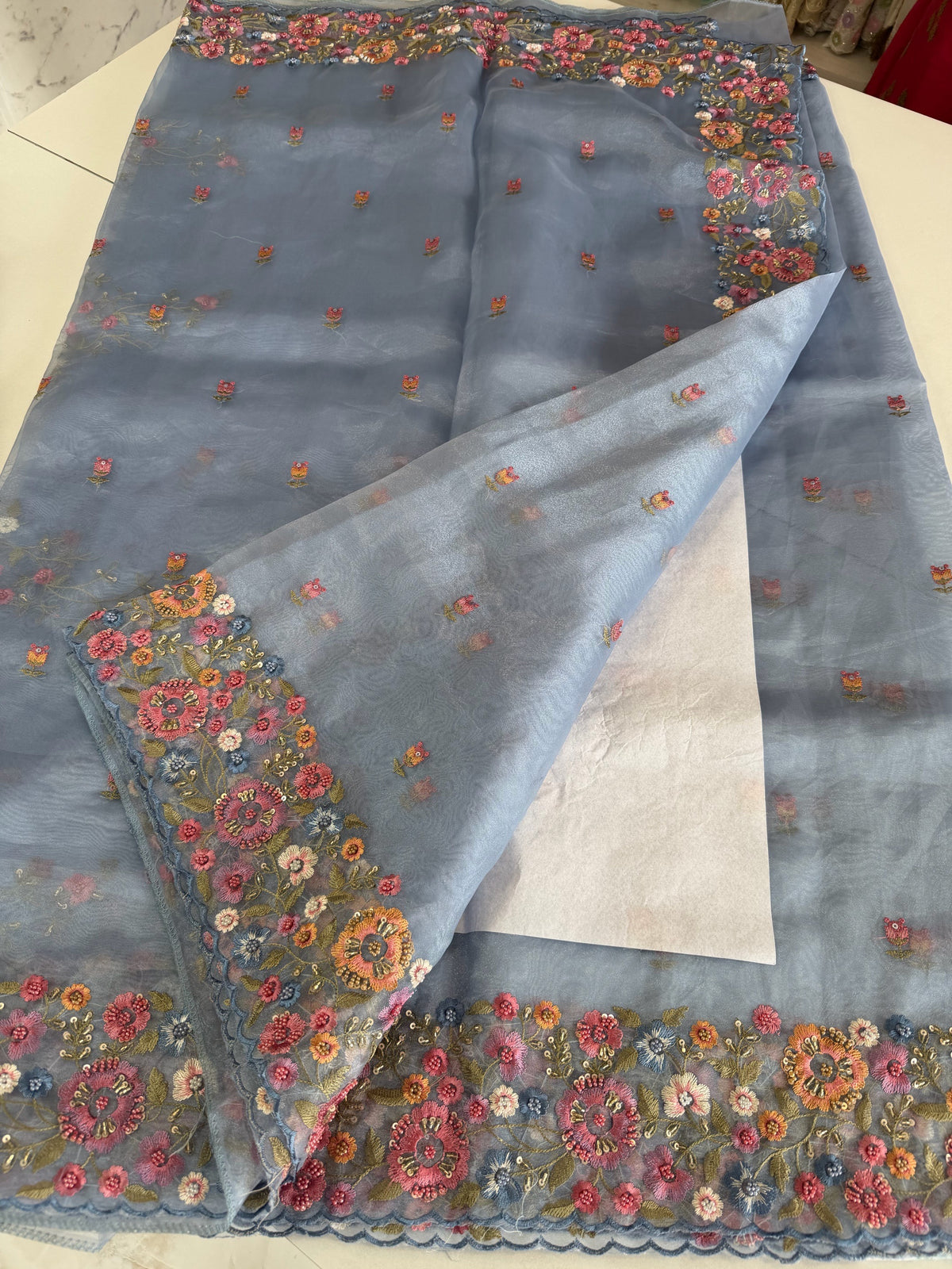 Glass organza saree/ 67HL