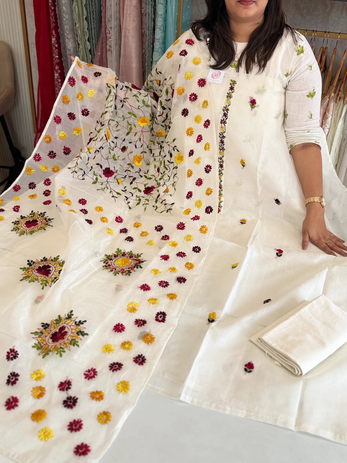 Super net unstitched salwar set / NC270