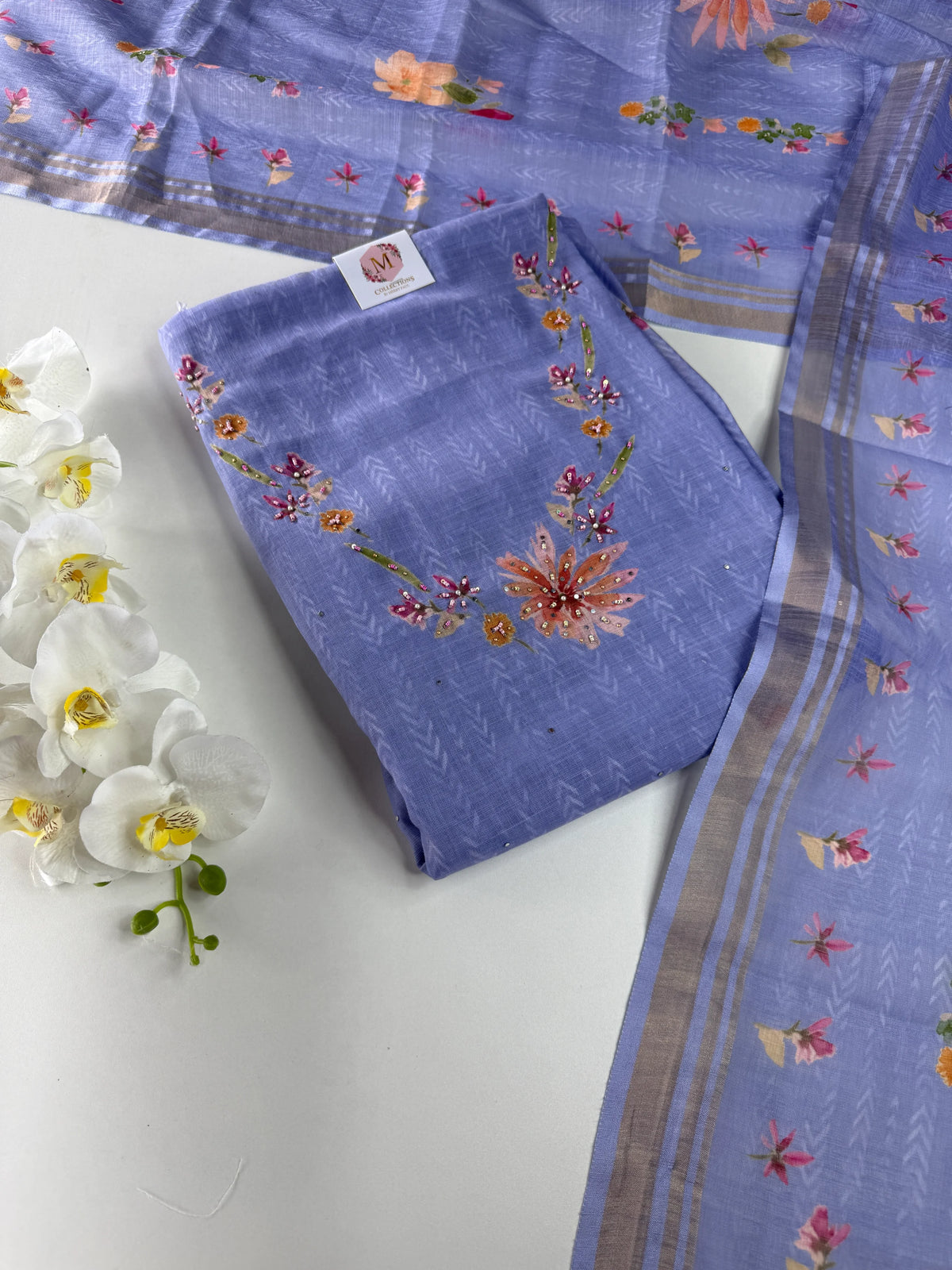 Soft linen cotton unstitched salwar set/ NC223