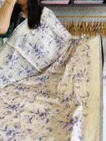 Soft semi Tussar finished saree/ FC433