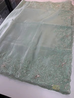 Crushed Foil blended Organza Saree/ AM104
