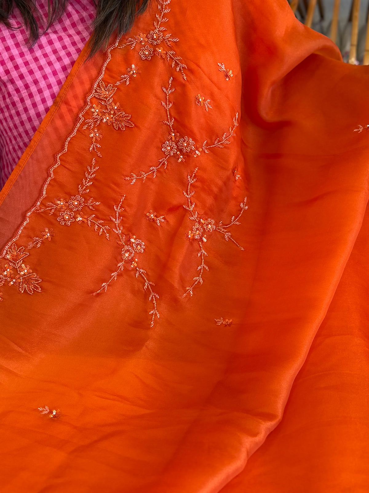 Satin Organza Saree/ AM108