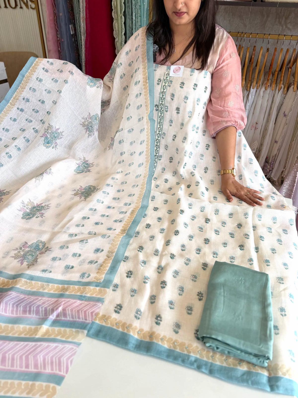 Linen cotton unstitched salwar set / NC302