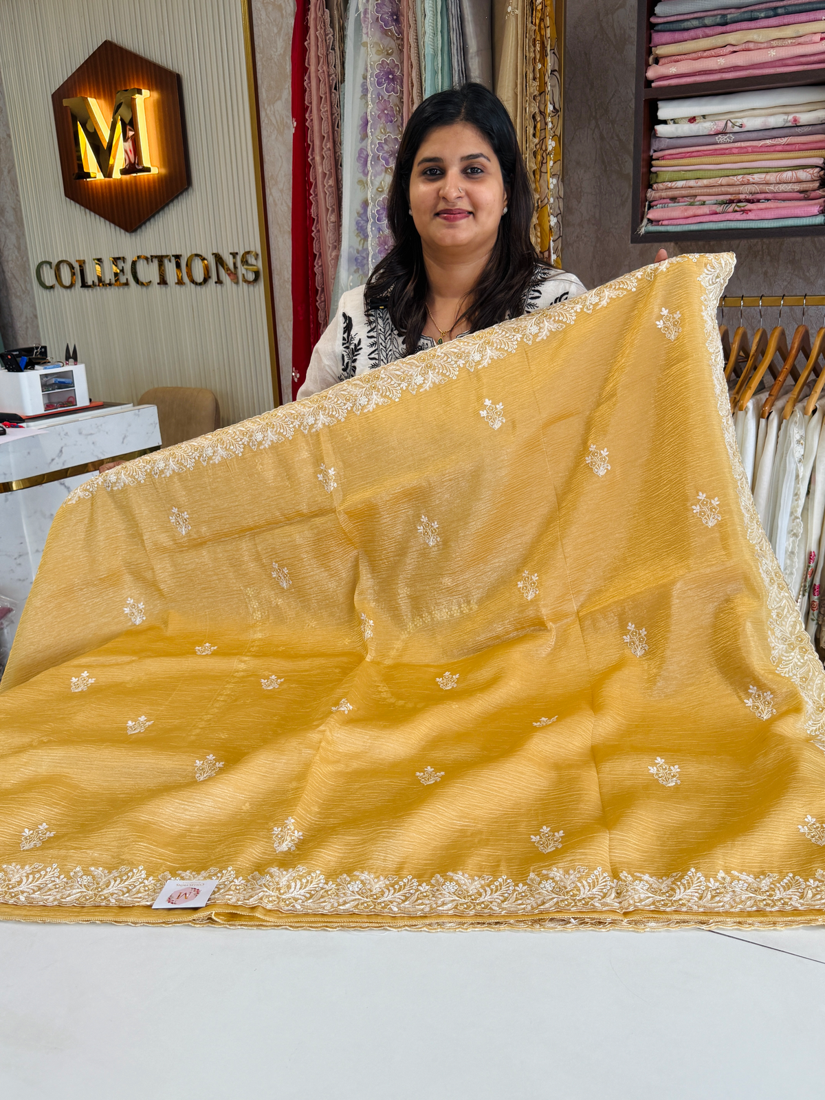 Crushed Crape Saree/ HW507