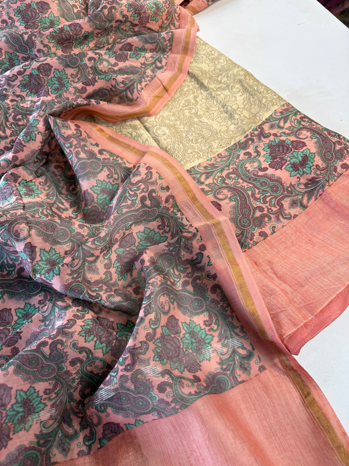 Chanderi silk unstitched salwar set /CH76