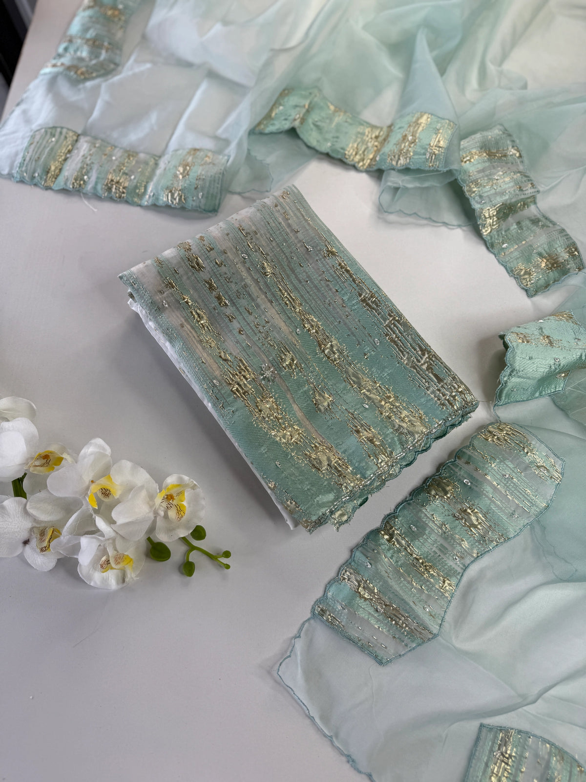 Turkish Organza Unstitched Salwar set / 266H