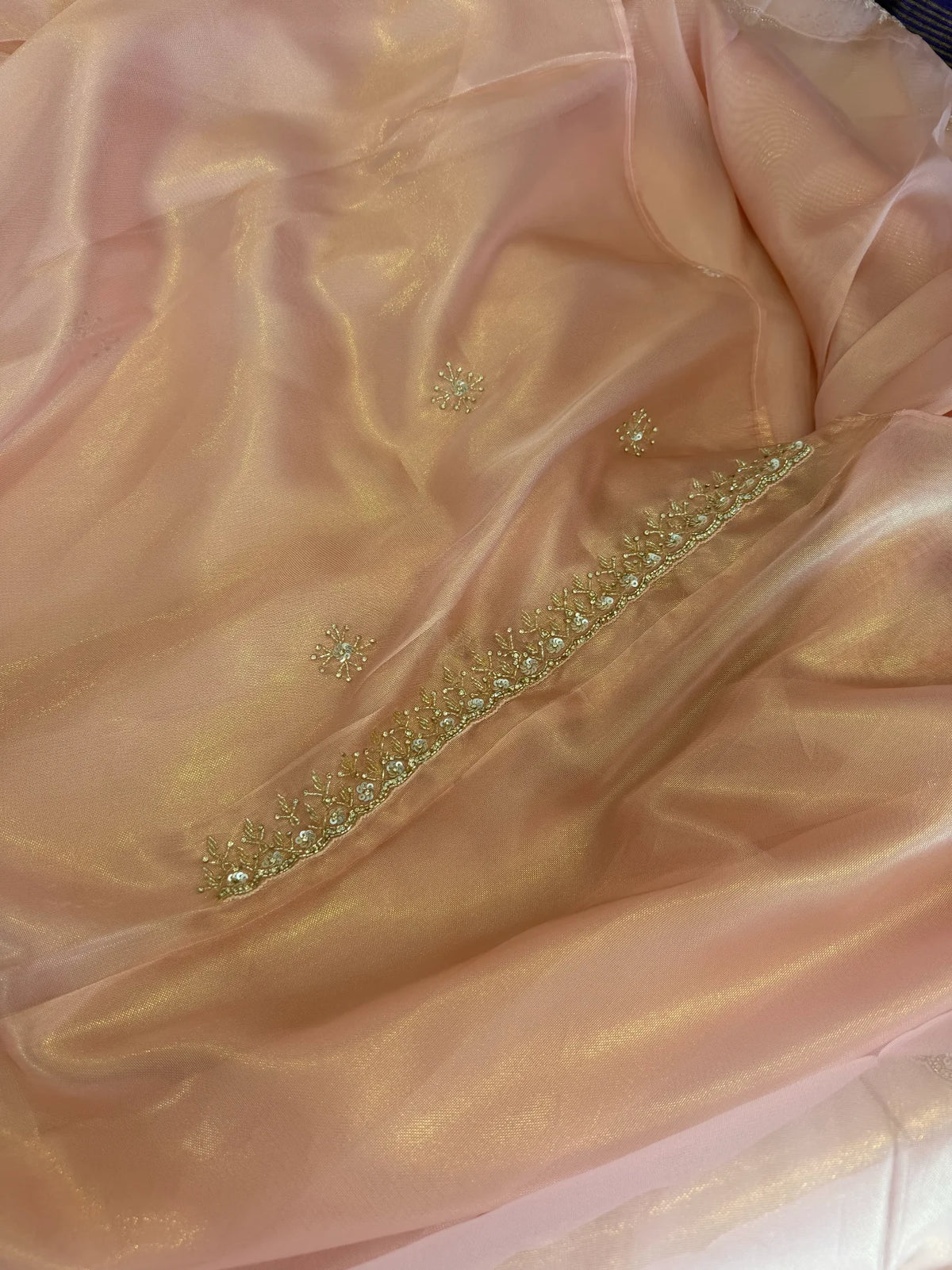Tissue Organza party wear saree/PE92