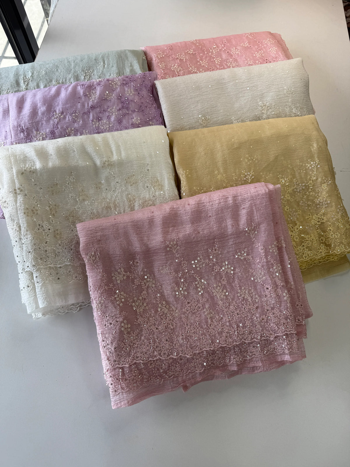 Crushed Crape Saree/ HW456