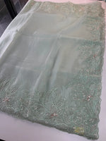 Crushed Foil blended Organza Saree/ AM104