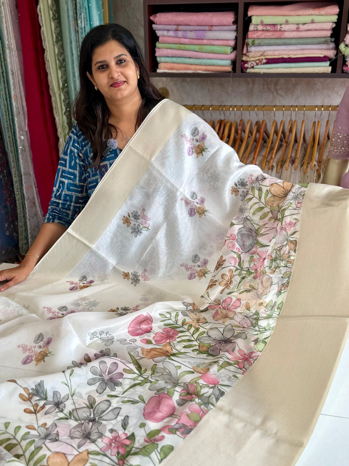 Semi silk blended saree/ 039F