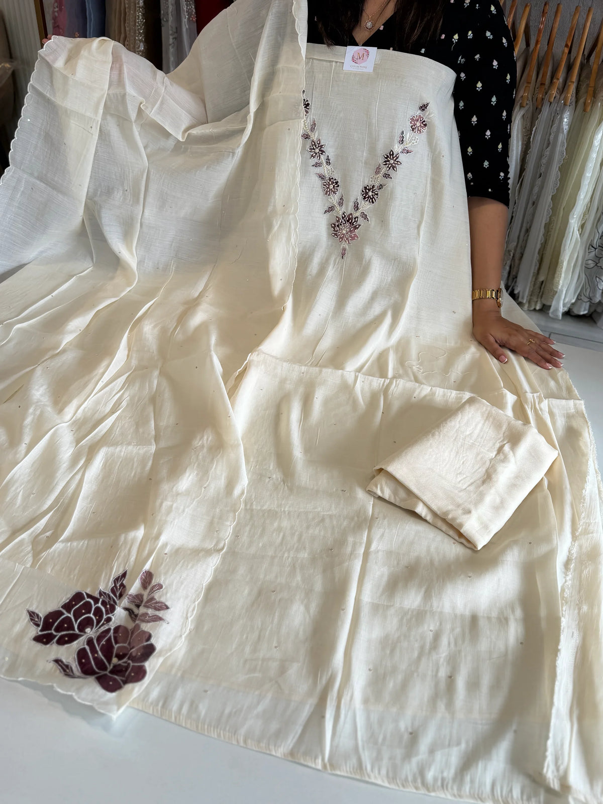 Soft Chanderi unstitched salwar set / NC285