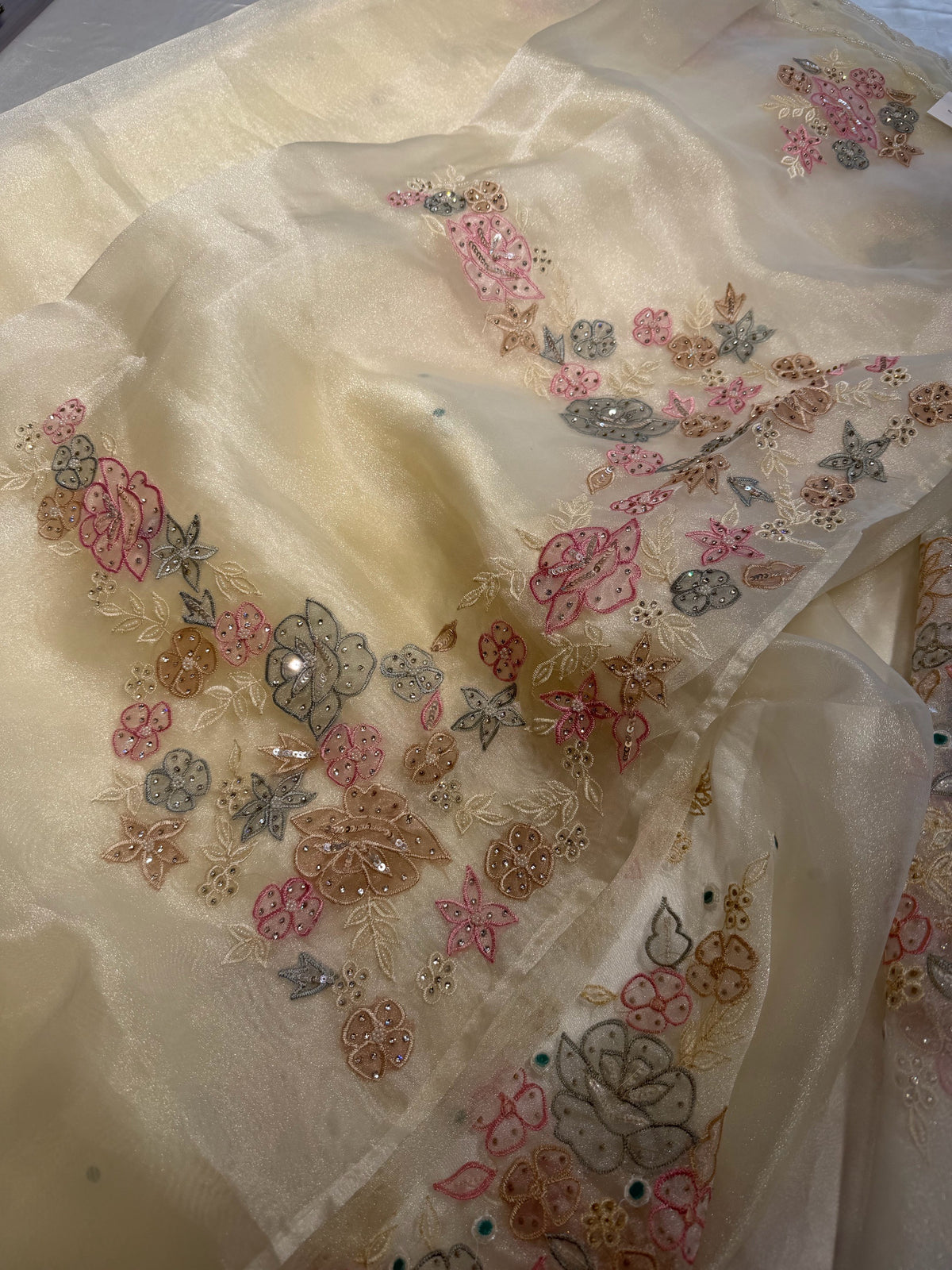 Glass organza saree/ AS762