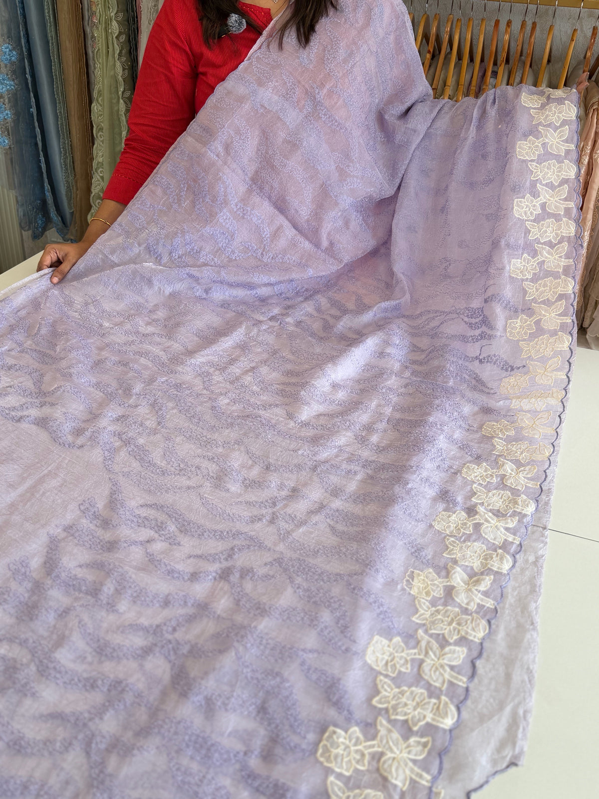 Crushed Organza saree/ BC602