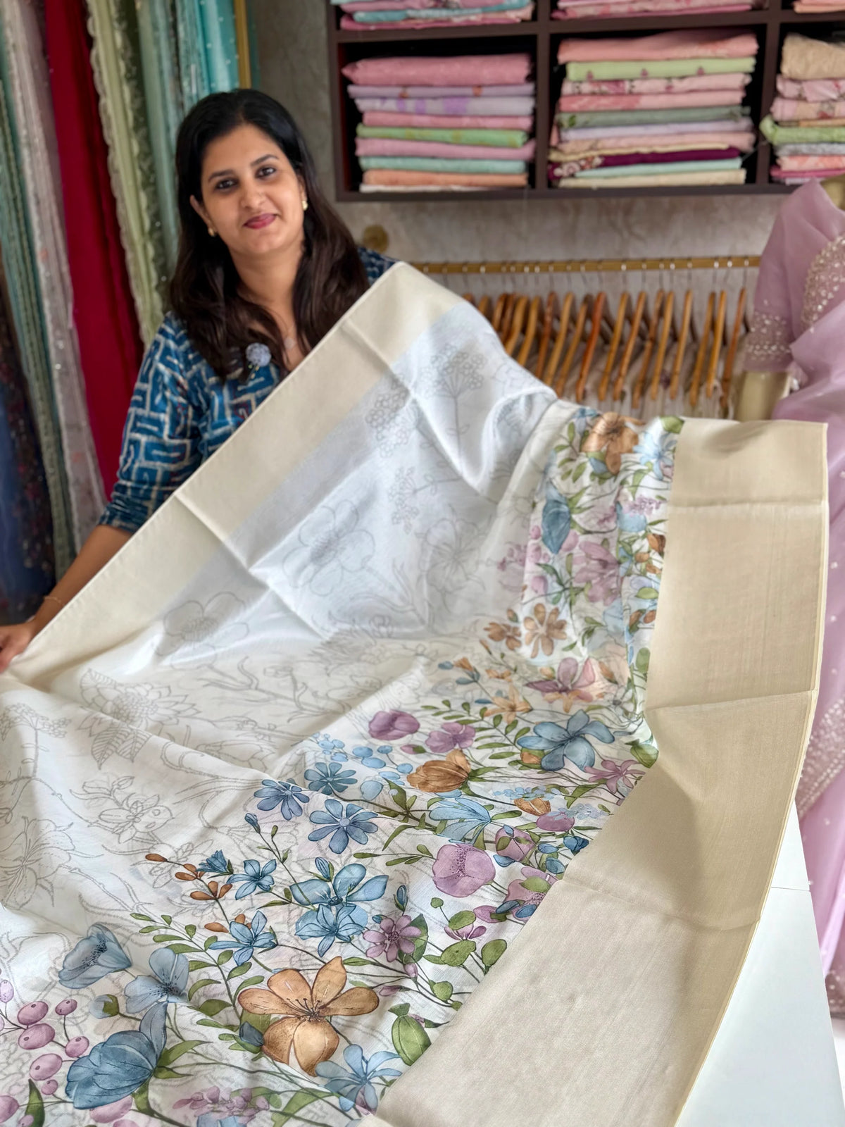 Semi silk blended saree/ 039F