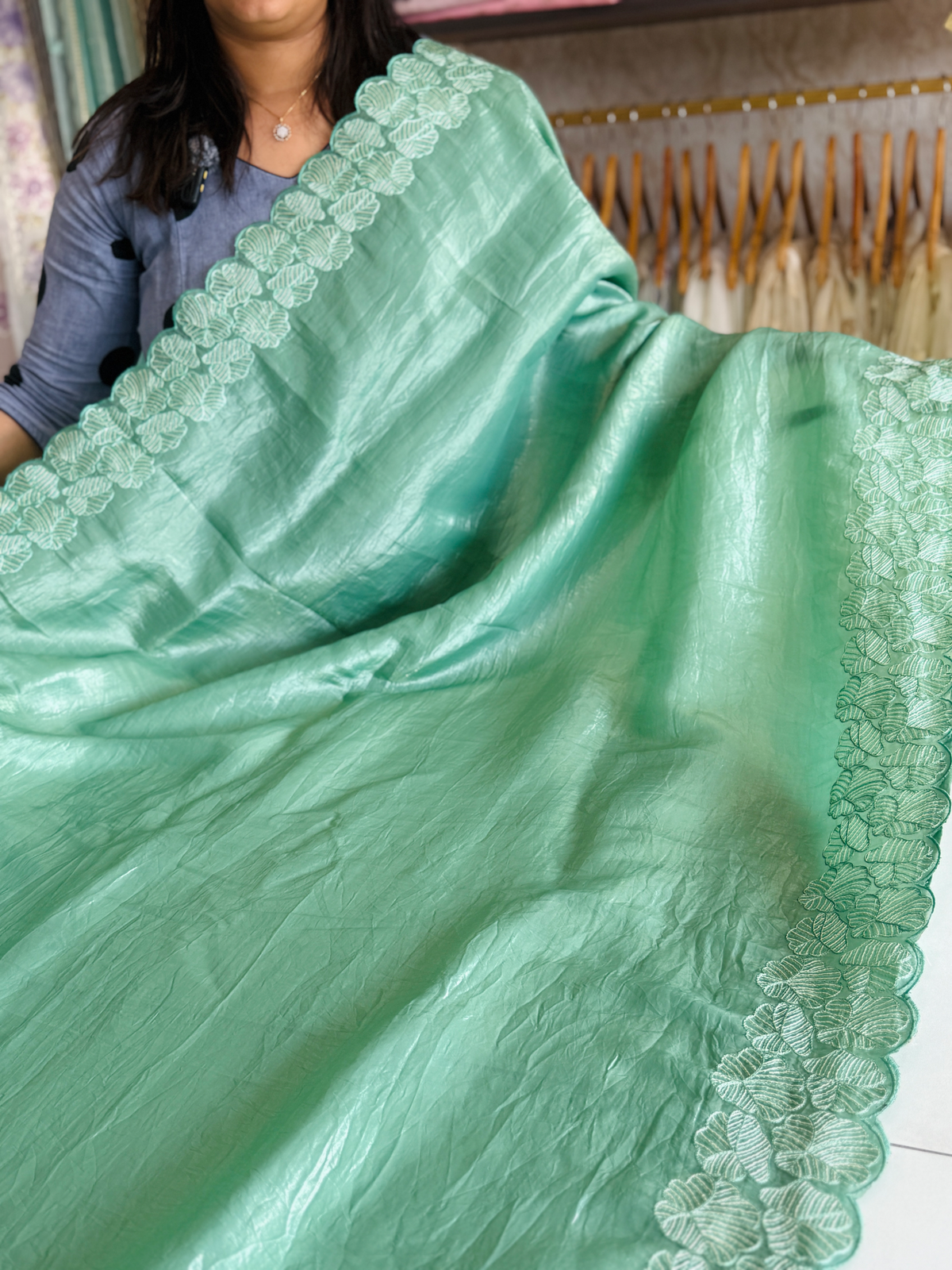 Crushed Organza Saree/ BP118