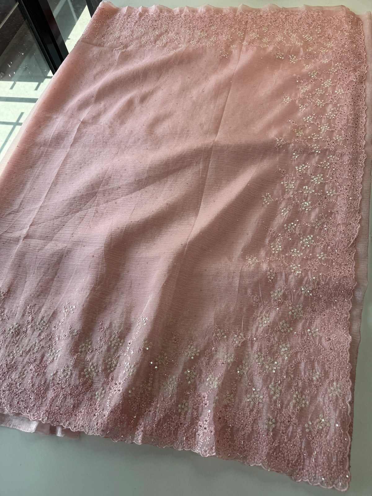 Crushed Crape Saree/ HW456