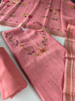 Soft linen cotton unstitched salwar set/ NC223
