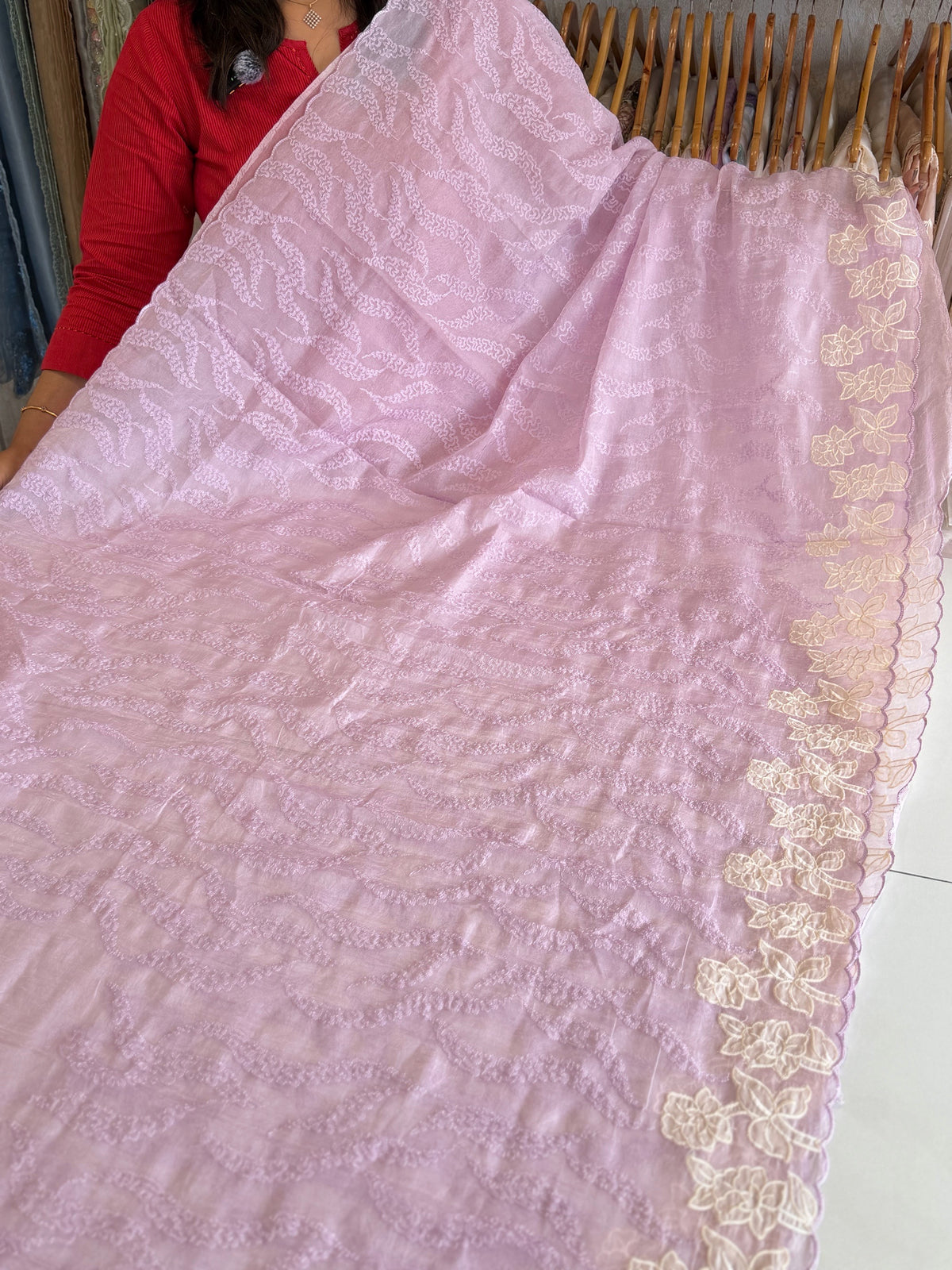 Crushed Organza saree/ BC602