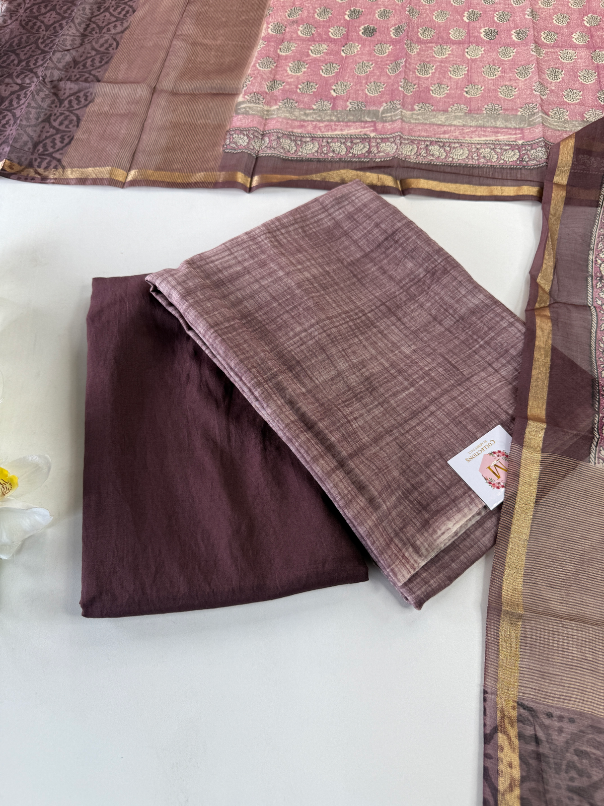 Soft Chanderi Unstitched salwar set/ 7003