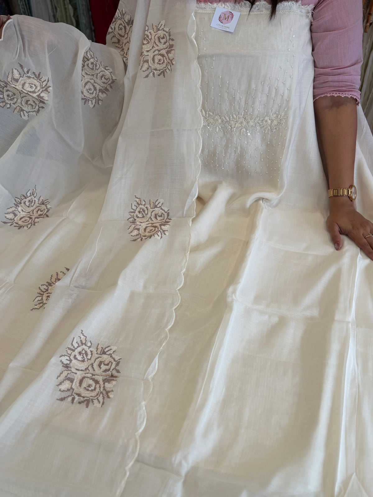 Soft Chanderi unstitched salwar set / NB263