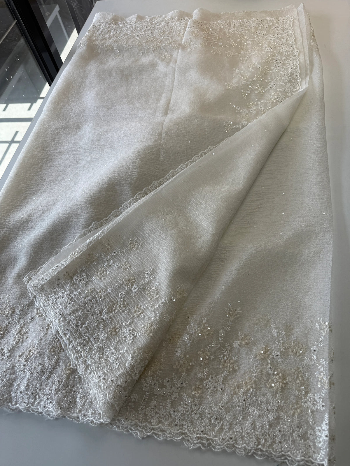 Crushed Crape Saree/ HW456