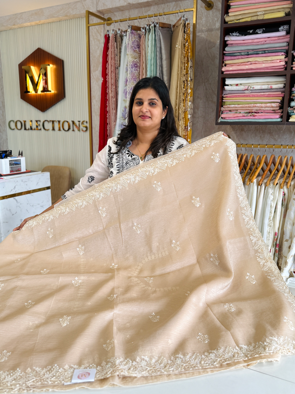 Crushed Crape Saree/ HW507