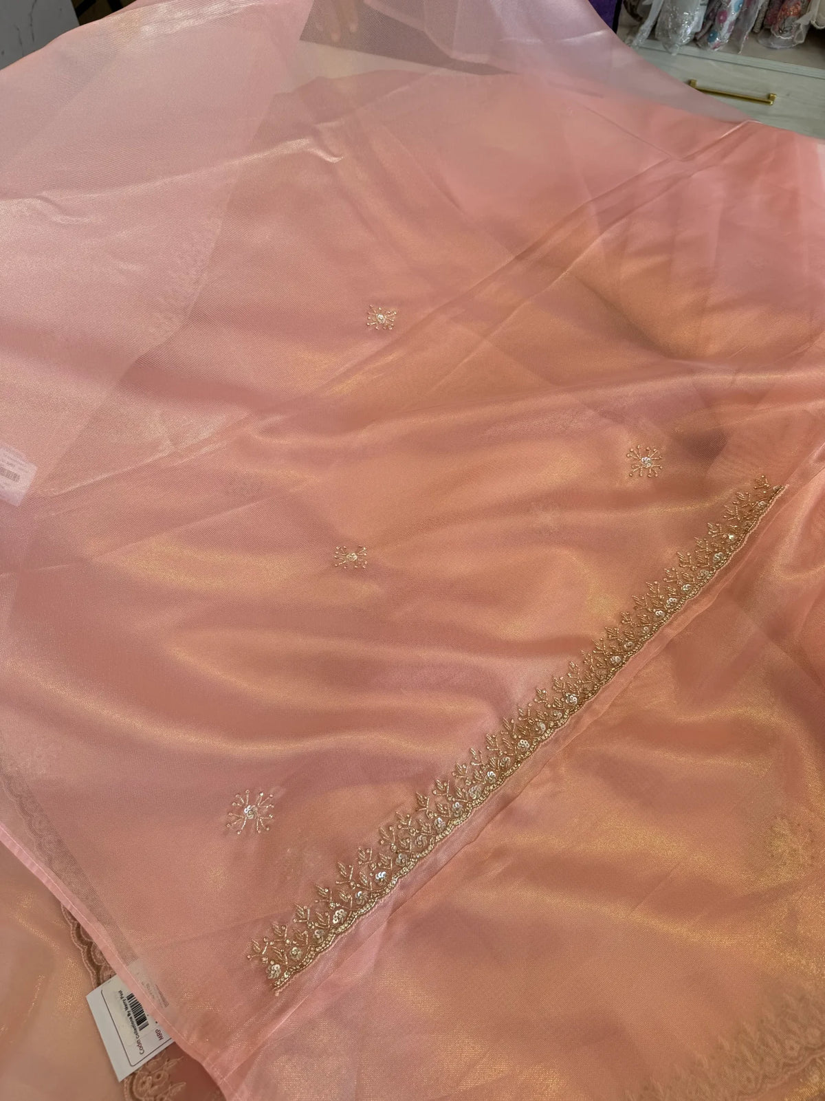 Tissue Organza party wear saree/PE92
