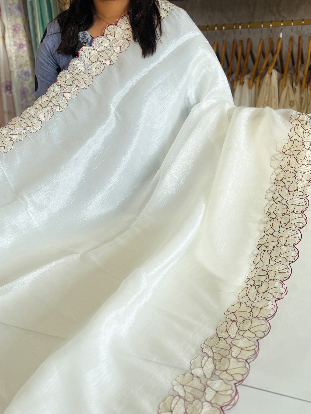 Crushed Organza Saree/ BP118