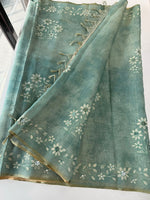 Tissue linen Blened saree / 14545