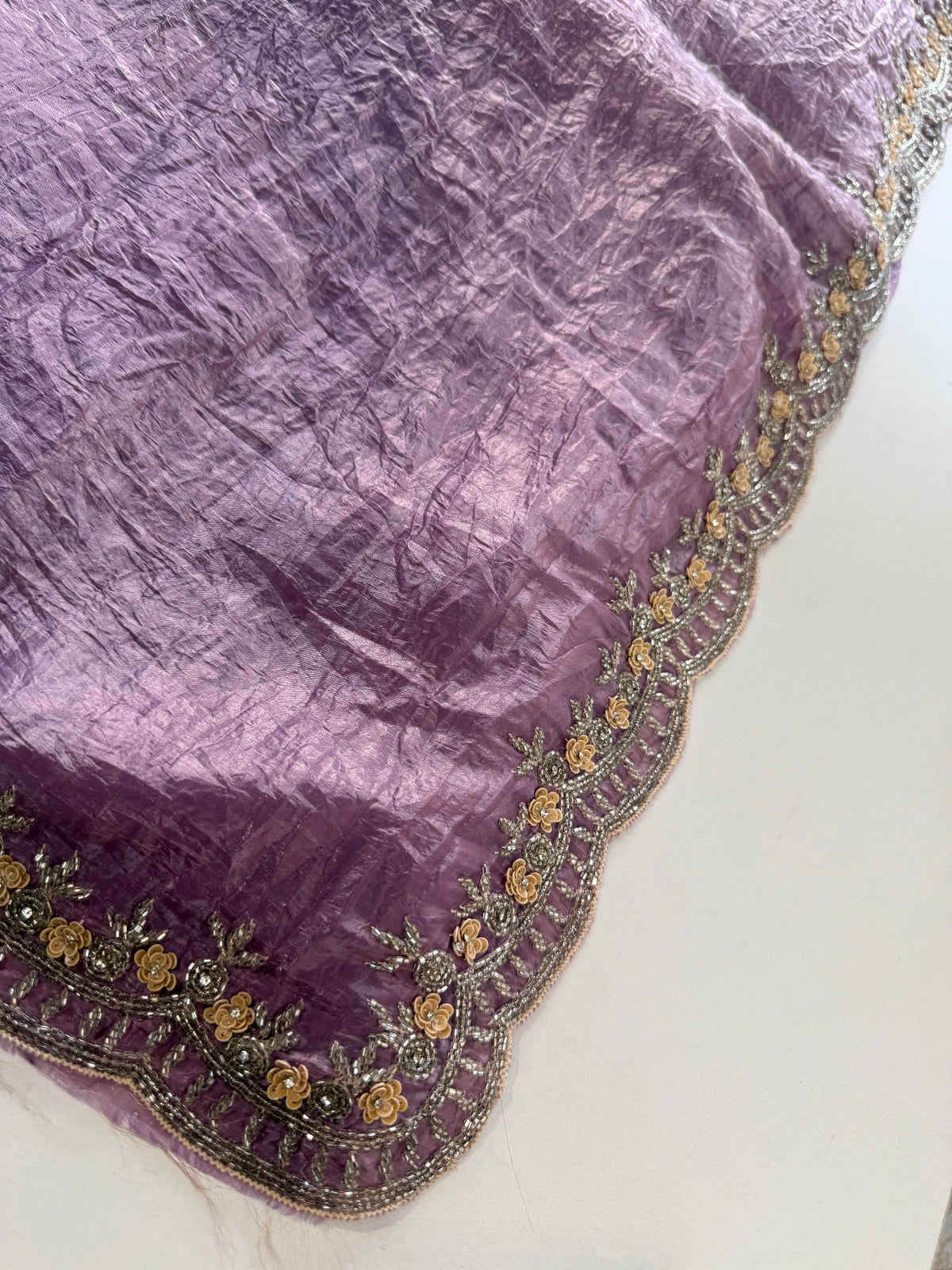 Crushed organza saree/ MC567