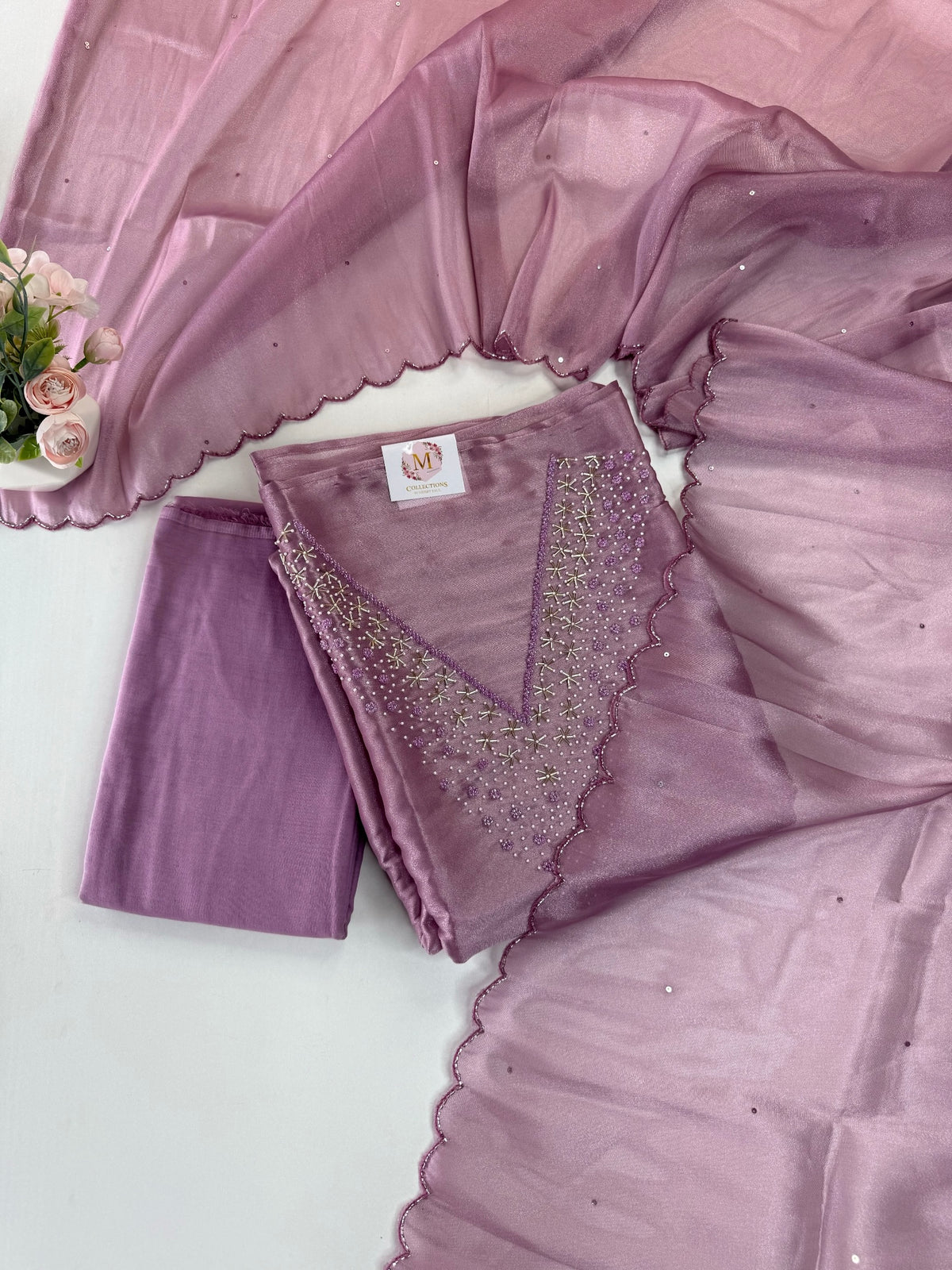 Unstitched Tissue Organza Salwar Set / S1252