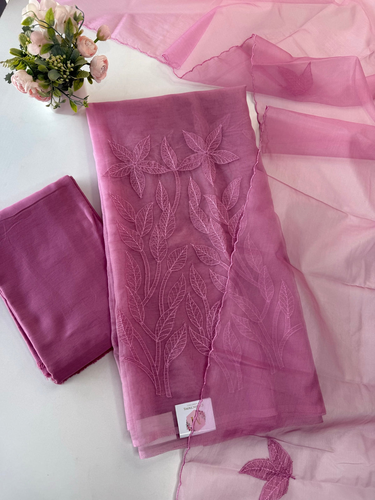 Unstitched salwar set organza/ US1279