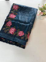 Crushed Oragnza Saree / SC8129