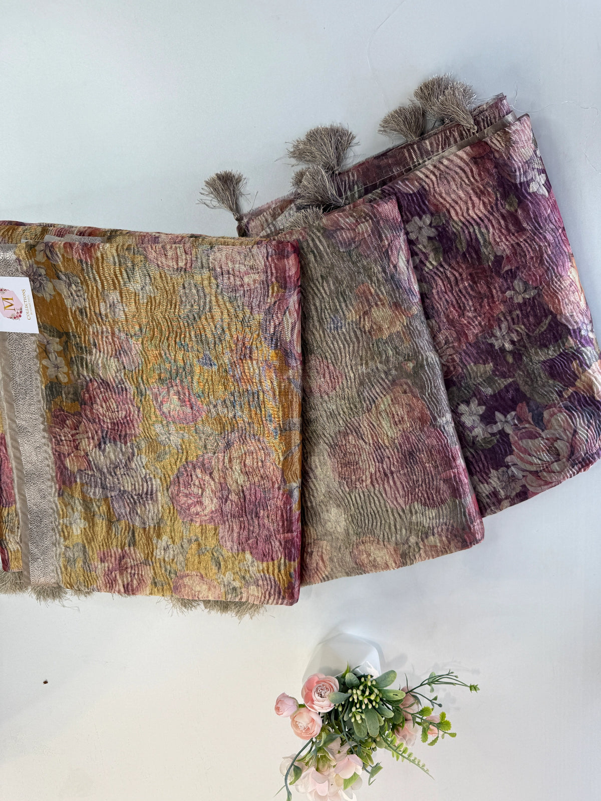 Crushed Tissue Saree / RU687