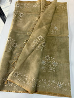 Tissue linen Blened saree / 14545