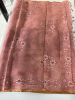 Tissue linen Blened saree / 14545