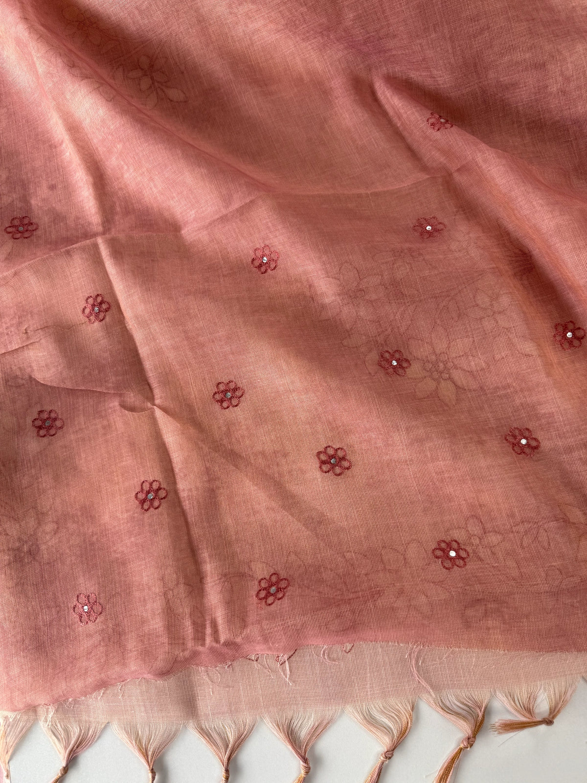 Tissue linen Blened saree / 14545