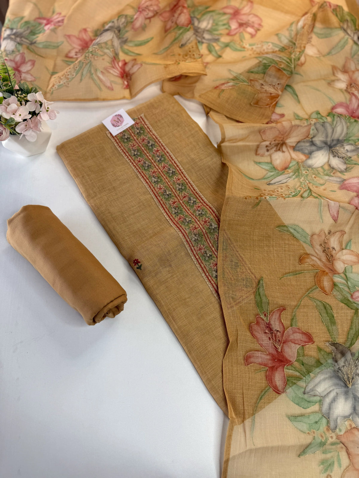 Linen Tissue blend unstitched salwar set / SU13