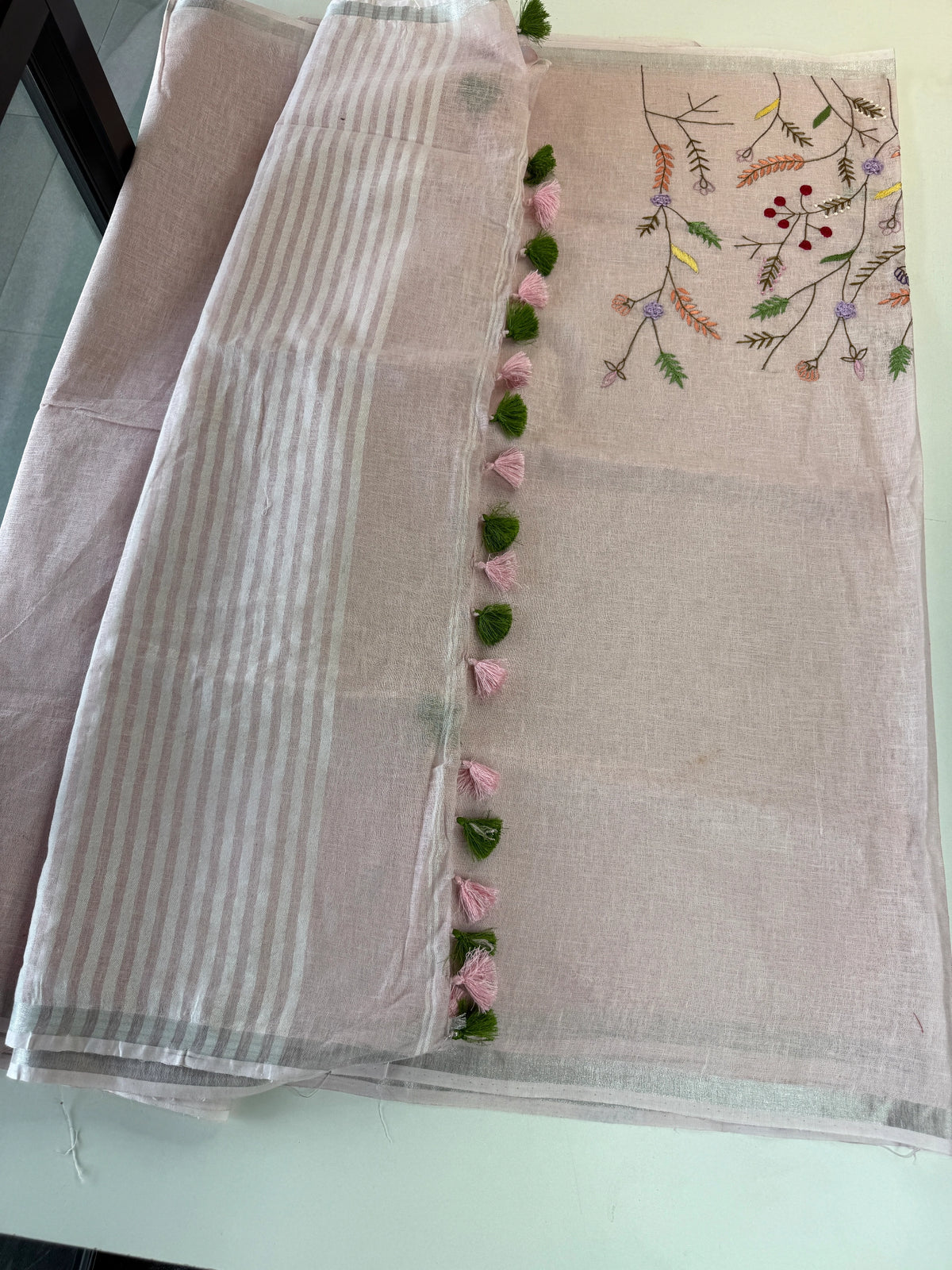 Cotton Linen Saree/ MC87