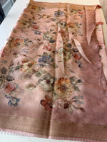 Tissue Linen Blend Saree/ C562