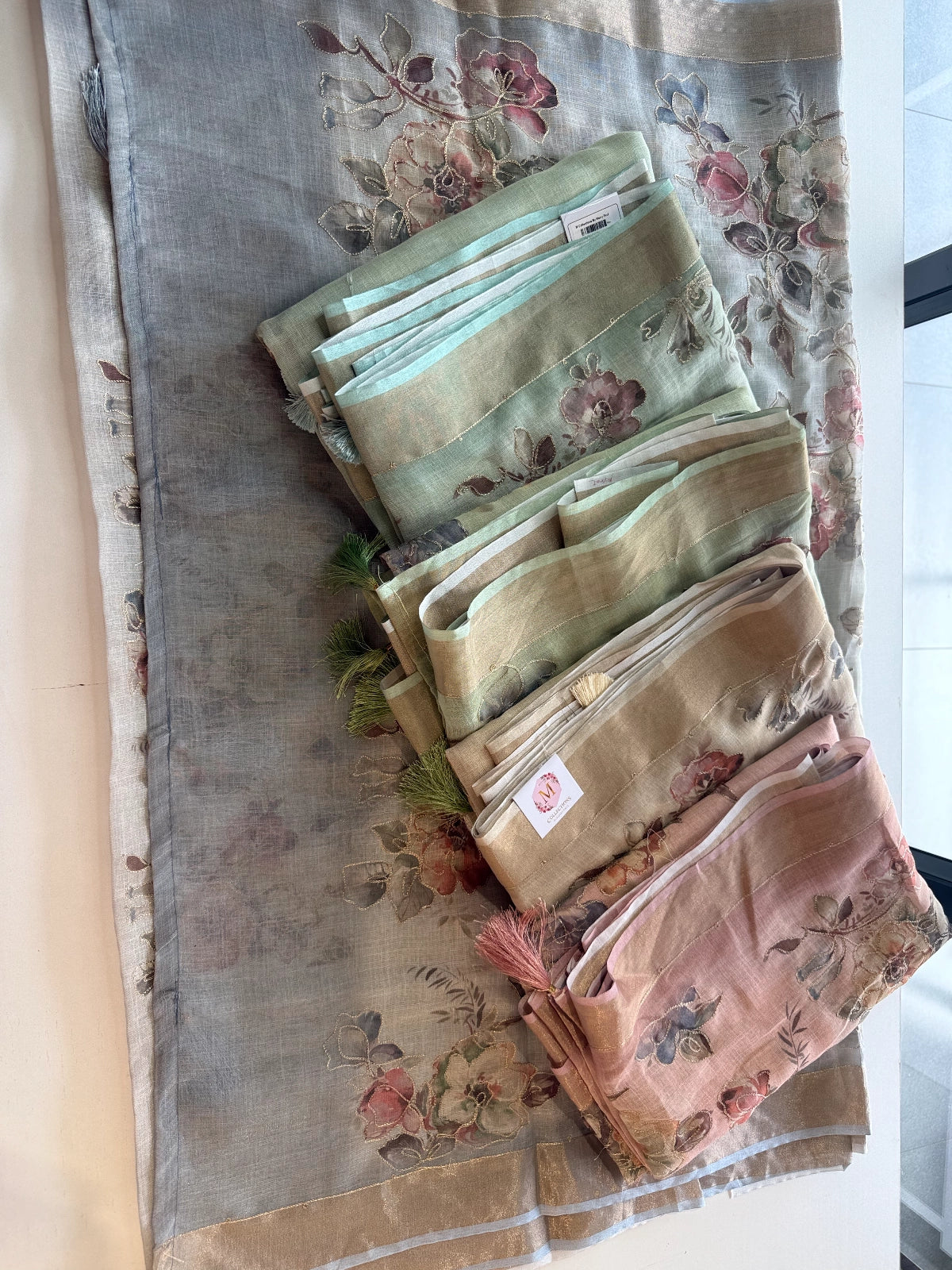 Tissue Linen Blend Saree/ C562