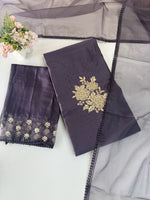 Glass Chanderi unstitched salwar set / U4903