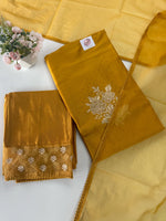 Glass Chanderi unstitched salwar set / U4903