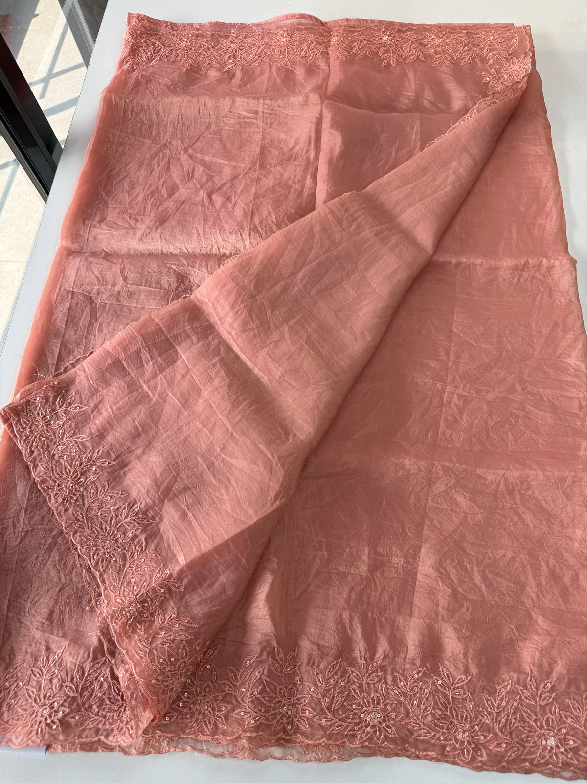 Crushed Organza Saree/ BJ3183