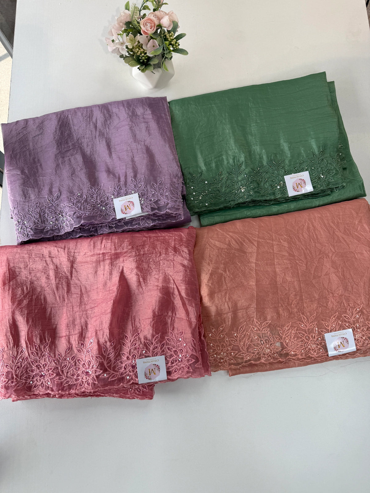 Crushed Organza Saree/ BJ3183