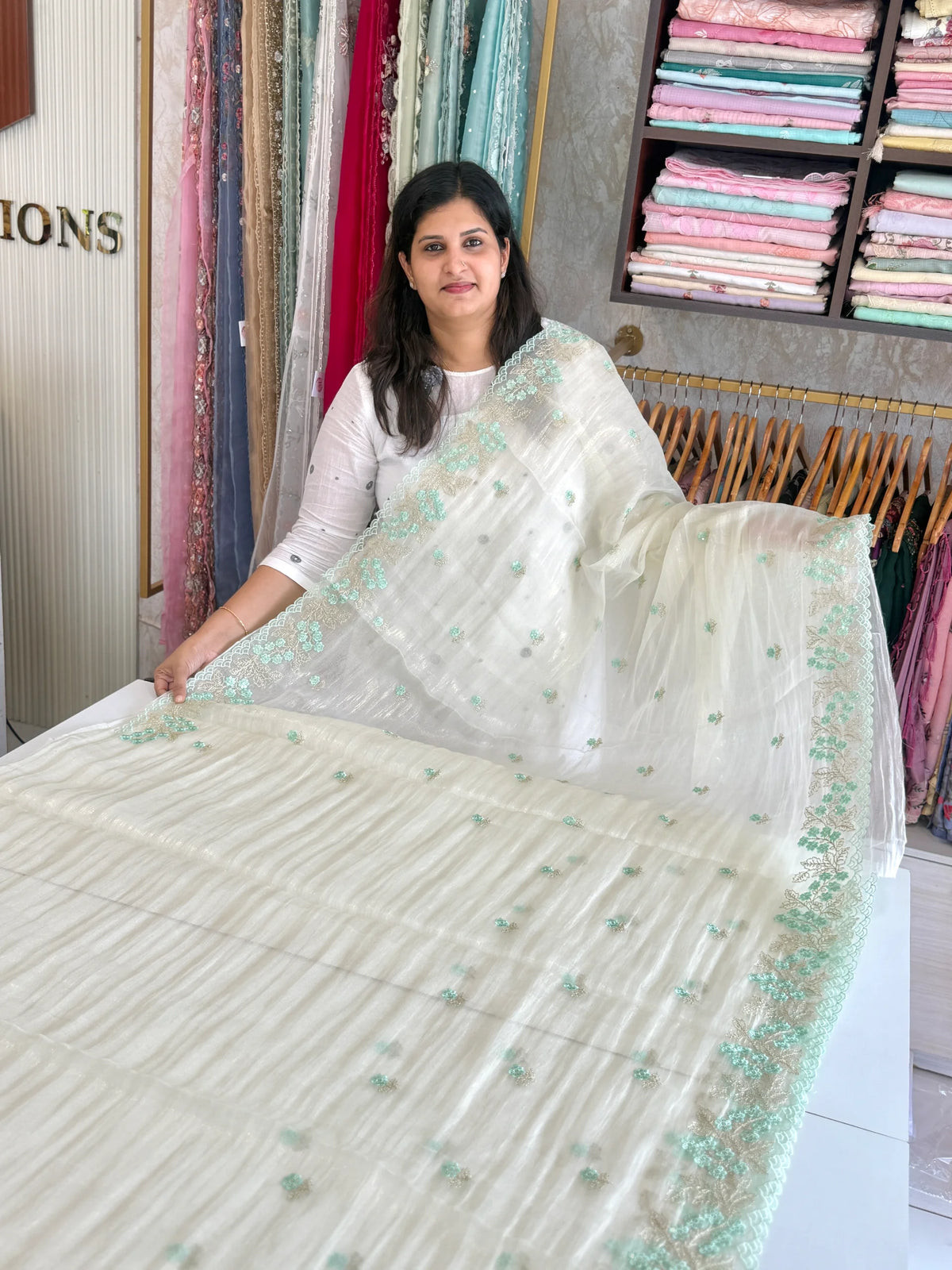 Organza blended saree/ BL924